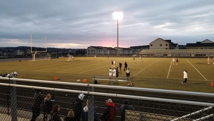 Girls Varsity Lacrosse Team played in their first scrimmage of the season at home.