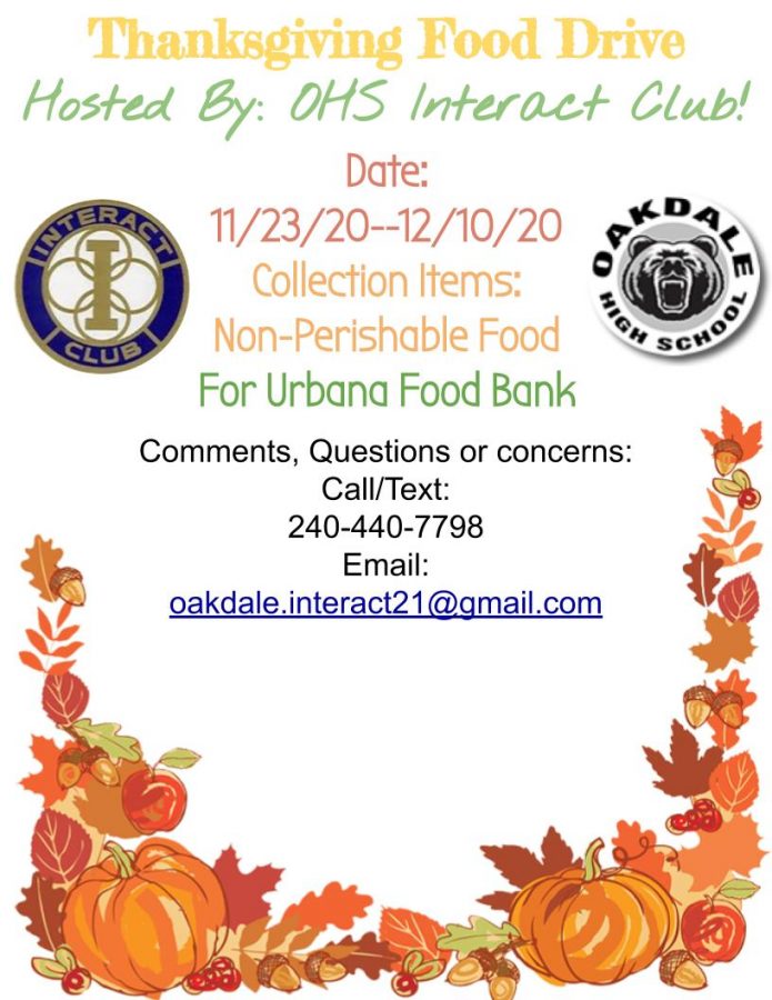 The Interact club hosts a food drive for fall.
