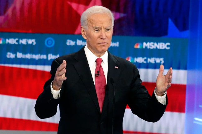 President-Elect Joe Biden speaking at one of the Presidential Debates.
