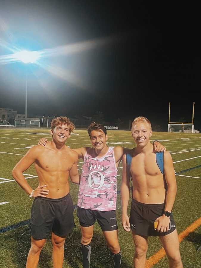 Nic Moyer, Shiv Anderson, and Reed Fleagle return to cross country practice.
 