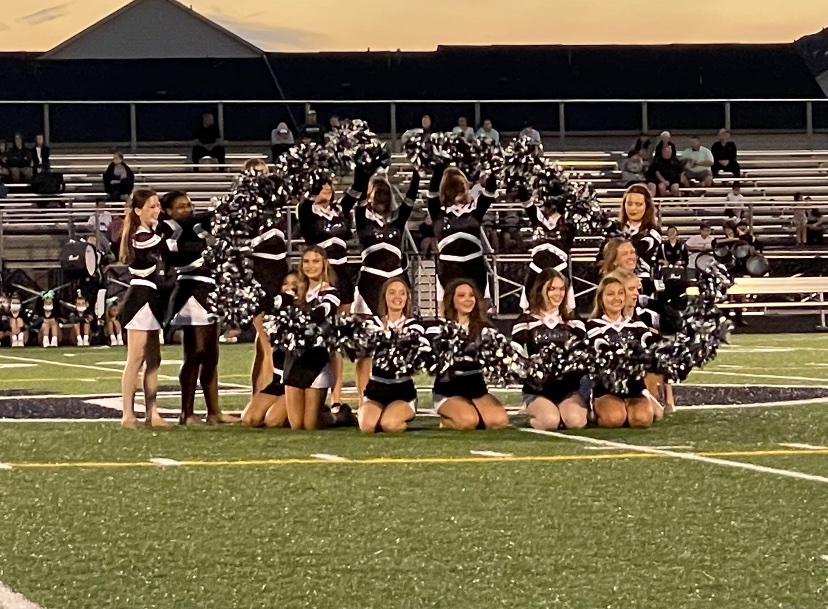 Oakdale Poms performing at the first halftime show of the season