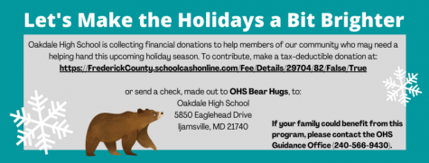  The annual Bear Hugs holiday donations flyer of how to donate. 
