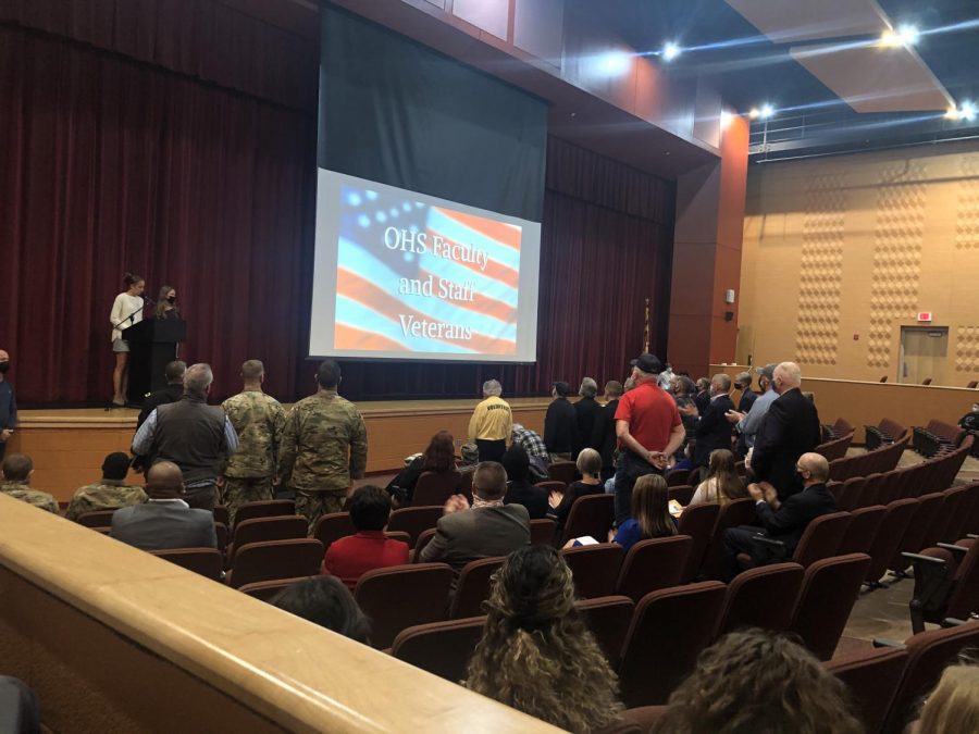  Veterans are recognized for their hard work at Oakdale High Schools annual Veterans day ceremony.