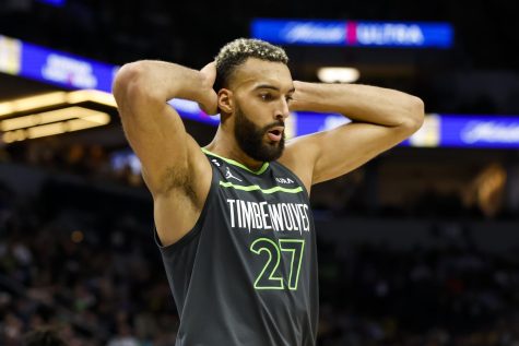 Caption: Rudy Gobert was traded to the Minnesota Timberwolves this season, along with his addition came many struggles for the team.
