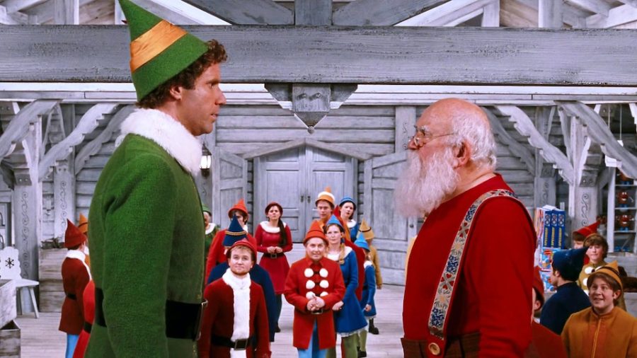Buddy the Elf faces Santa Clause when being told the truth about his past. 