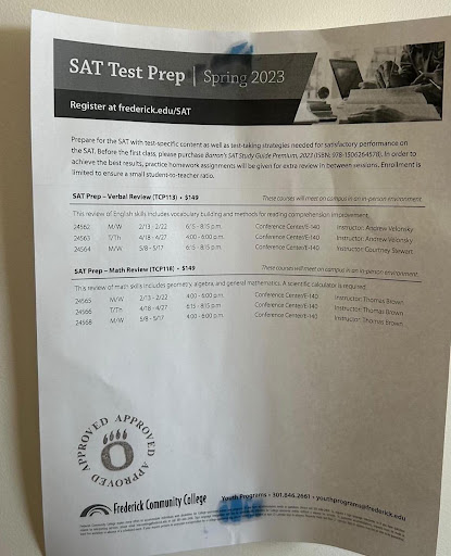 This flyer advertises SAT resources, which is a test students will take a little while after the PSAT.