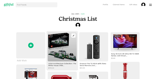Keagan Kern created his 2023 Christmas list using a new website called Giftful.
