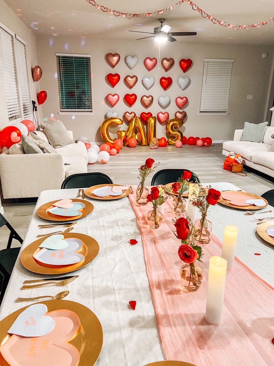 Decorations that might be commonly seen for a Galentine’s party!