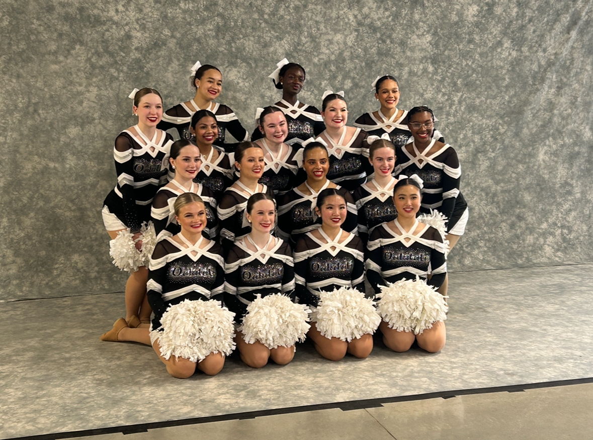 Oakdale’s Dance Team poses for a photo before performing at Nationals.