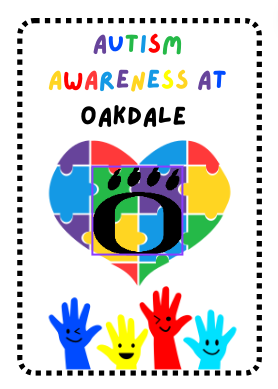 Illustration made in canva for Autism Awareness month at Oakdale