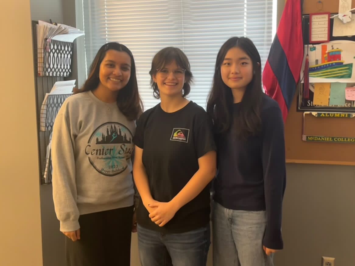SGA’s newest elected officials, Vice President-elect Aditi Bandyopadhyay, President-elect Emily Kerns, and Secretary-elect Phoebe Kim, pose for a photo for the SGA’s instagram.
