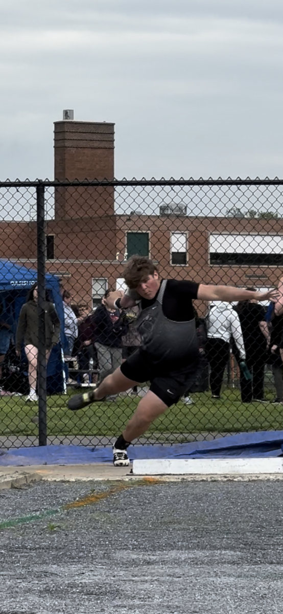 Captain Grant Lohr, junior, takes 1st at Counties in Shot Put.