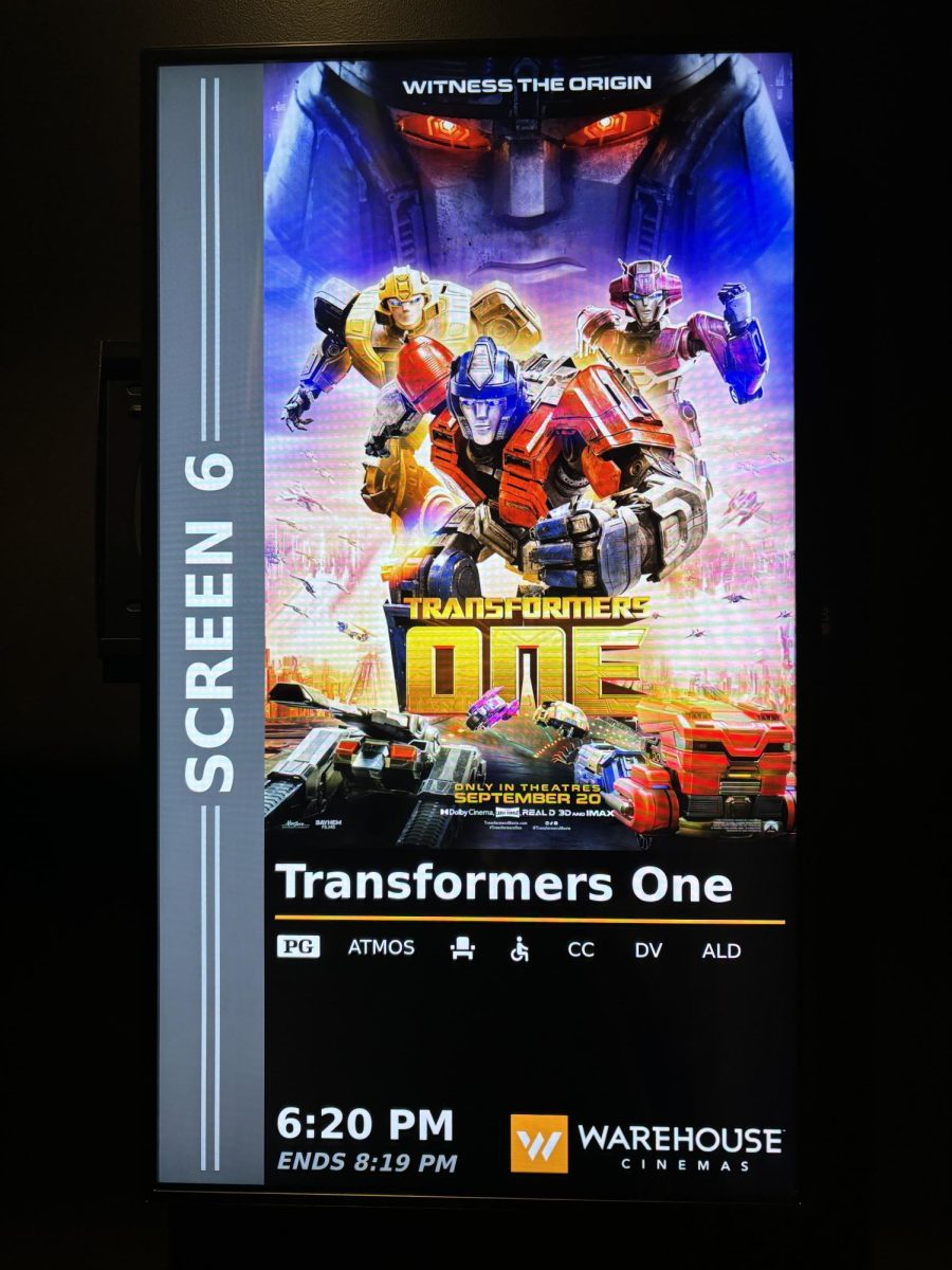 A poster of 'Transformers One' being displayed at Warehouse Cinemas.